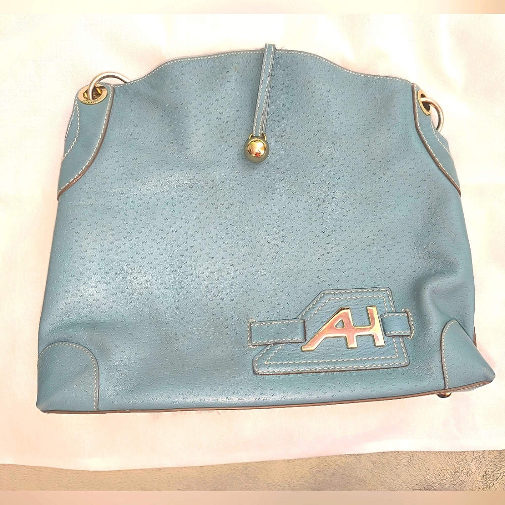Anya Hindmarch Elrod Hibo Bag Petrol Blue Leather - Picture 9 of 17